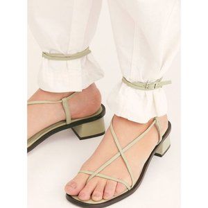 Free People Luna Mini Block Sandals Sage Green - 9
